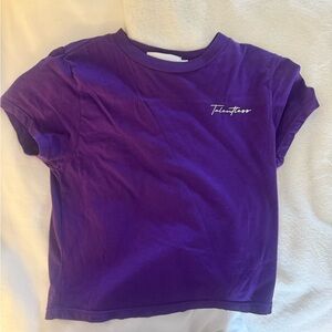 Talentless cropped purple baby tee